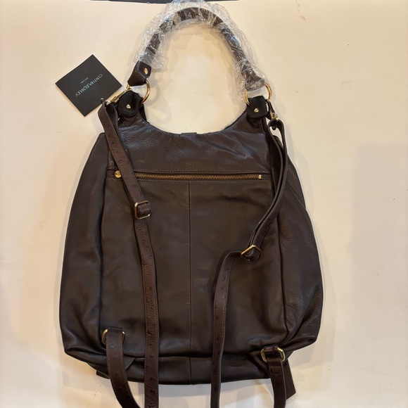 Cynthia Rowley Brown Leather Backpack Bag with Cow Hide Women’s Gold main image 7